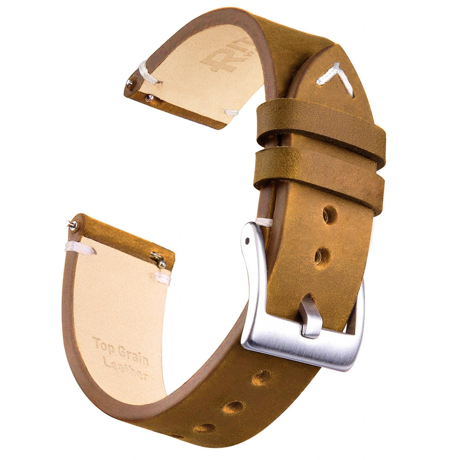 Gold Brown Epsom Leather Watch Strap, Quick Release