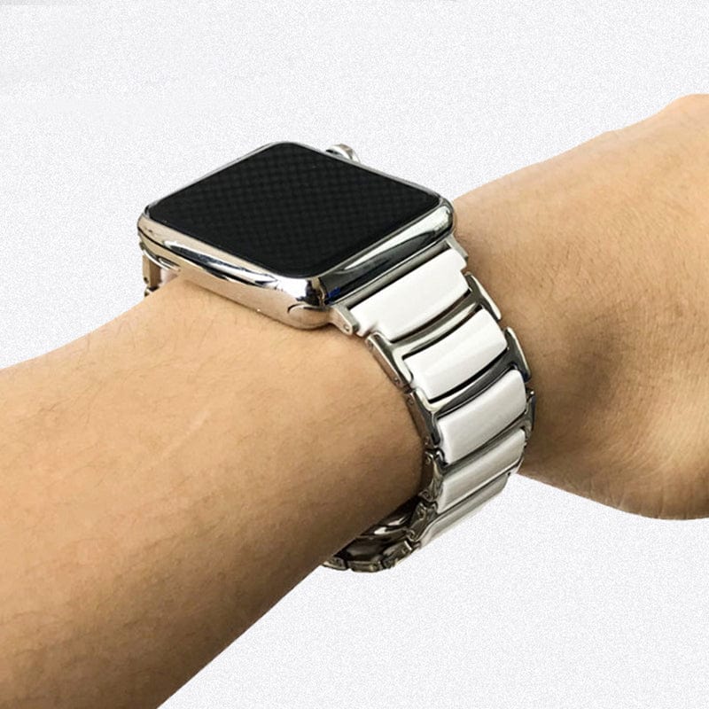 Metal Ceramic Watch Bands for Apple watch SE Series 7/6/5/4/3/2/1