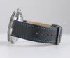 Ritche Black/Blue Stitching Top Grain Leather Watch Bands
