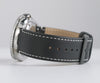 Ritche Black/White Stitching Top Grain Leather Watch Band