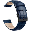 Ritche Watch Bands Alligator Watch Bands 18mm / Navy Blue / Black Ritche Navy Blue Alliagtor Leather Watch Band