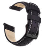Black/White stitching|Top Grain Leather Watch Bands Watch Band.
