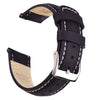 Black/White stitching|Top Grain Leather Watch Bands Watch Band.
