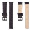 Ritche Watch Bands Classic Leather Watch Band Ritche  Black Leather Watch Bands White Stitching