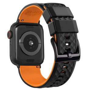 Ritche Watch Bands Classic Silicone APPLE® WATCH Band Small（38mm&40mm） / Black/Orange / Black Ritche Black/Orange Silicone Watch Bands For Apple Watch Series 1 - 7, SE