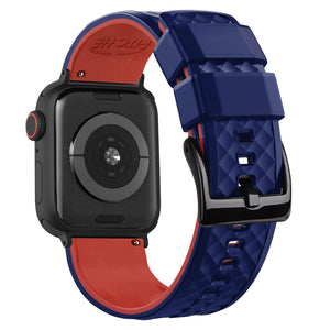 Ritche Watch Bands Classic Silicone APPLE® WATCH Band Small（38mm&40mm） / Navy Blue/Red / Black Ritche Navy Blue/Red Silicone Watch Bands For Apple Watch Series 1 - 7, SE