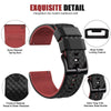 Silicone Quick Release-Black Top/Red Bottom Watch Band.