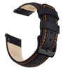 Black/Orange stitching|Top Grain Leather Watch Bands Watch Band.