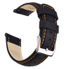 Black/Orange stitching|Top Grain Leather Watch Bands Watch Band.