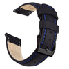 Black/Blue stitching|Top Grain Leather Quick Release Watch Band.