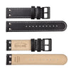 Pilot Leather Watch Band-Black/White Stitching Riveted Leather Quick Release.