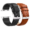 Silicone/ Alligator Leather Watch Bands Bundle - Silver Buckle .