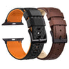 Silicone / Top Grain Leather Watch Bands Bundle - Black Buckle .