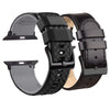 Silicone/Riveted Leather Watch Bands Bundle - Black Buckle .
