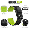 Silicone Quick Release-Black Top / Fluorescent Green Bottom Watch Band.