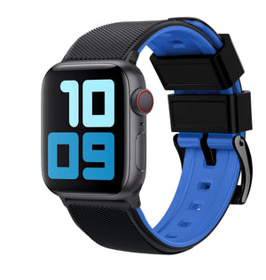 Ritche Watch Bands Sports silicone apple watch bands Small（38mm/40mm/41mm） / Blue / Black Ritche Black/blue Sports Silicone Watch Bands For Apple Watch Series 7/6/5/4/3/2/1/SE
