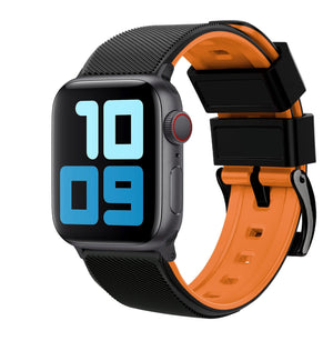 Ritche Watch Bands Sports silicone apple watch bands Small（38mm/40mm/41mm） / Orange / Black Ritche Black/Orange Sports Silicone Watch Bands For Apple Watch Series 7/6/5/4/3/2/1/SE
