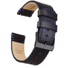 Black / Blue Stitching|Top Grain Leather Leather Watch Band.