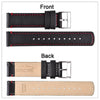 Black / Red Stitching Top Grain Leather Watch Band Leather Watch Band.