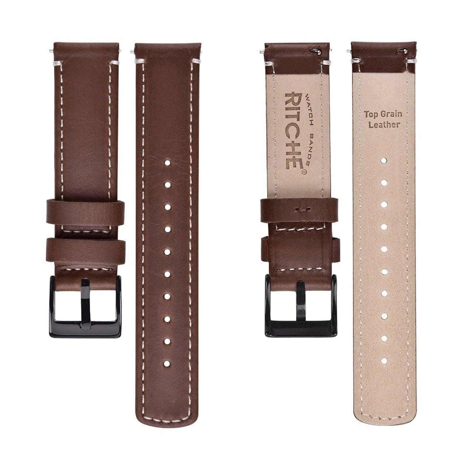 Top Grain Leather Band in Dark Brown Quick Release