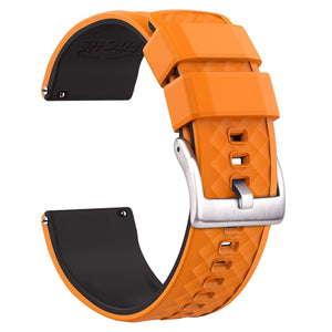 Silicone Quick Release-Orange Top/Black Bottom Watch Band.