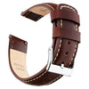 Ritche Watch Bands Watch Bands 18mm / Silver Ritche Classic Coffee Leather Watch Band  Strap