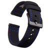 Ritche Watch Bands Watch Bands Black/Blue stitching / Black Samsung Galaxy Watch Bands 20mm Canvas Straps