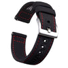 Ritche Watch Bands Watch Bands Black/Red stitching / Silver Samsung Galaxy Watch Bands 20mm Canvas Straps