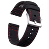 Ritche Watch Bands Watch Bands Black/Red stitching / Silver Samsung Galaxy Watch Bands 22mm Canvas Straps