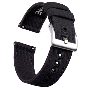 Ritche Watch Bands Watch Bands Black / Silver Samsung Galaxy Watch Bands 20mm Canvas Straps