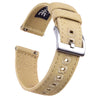 Ritche Watch Bands Watch Bands Khaki / Silver Samsung Galaxy Watch Bands 20mm Canvas Straps