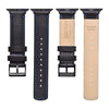 Ritche Watch Bands Watch Bands Ritche Black Blue Stitching Top Grain Leather iWatch Band in 38, 40, 41, 42, 44, 45mm