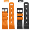 Silicone Quick Release-Orange Top/Black Bottom Watch Band.